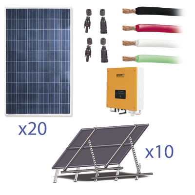 Sistemas completos de interconexion a la red electrica SISTEMA COMPLETO DE INTERCONEXIÓN A LA RED ELÉCTRICA, PARA PRODUCIR 5 kWp POR HORA DE INCIDENCIA SOLAR